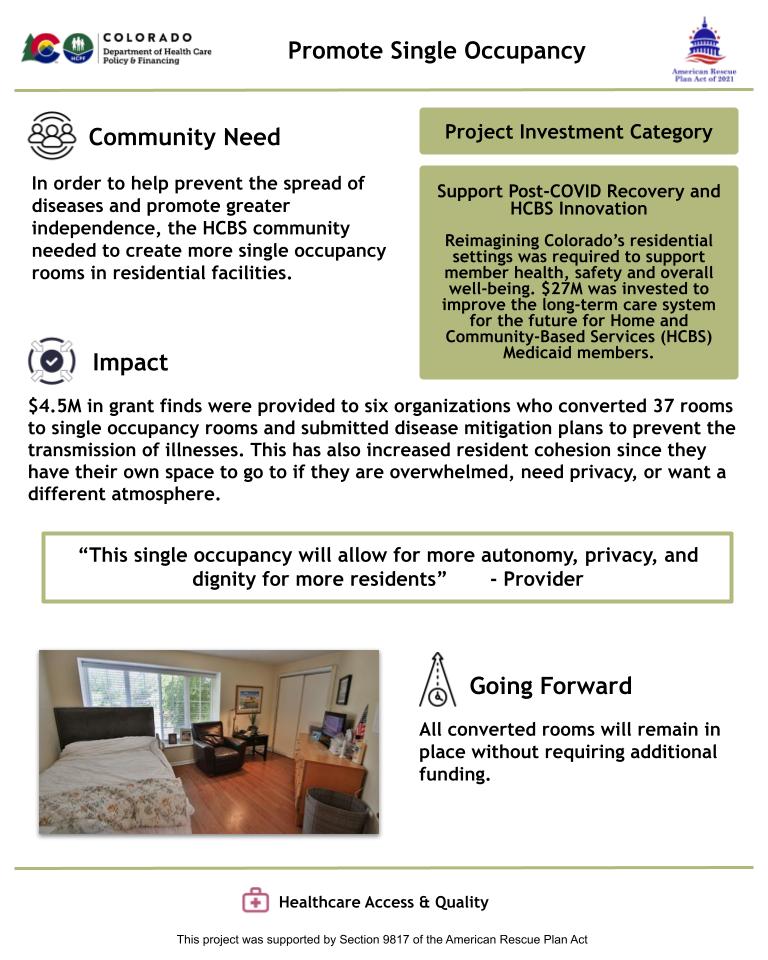 Grants to create private rooms in residential facilities for safety and dignity