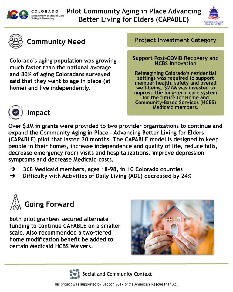 CAPABLE grants to help older adults stay in their homes and improve well-being