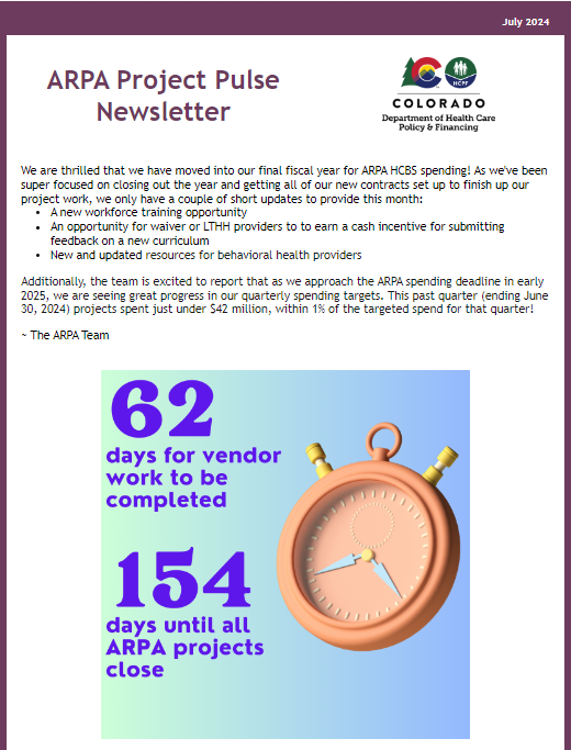 Thumbnail of the July 2024 Edition of the ARPA Project Pulse Newsletter