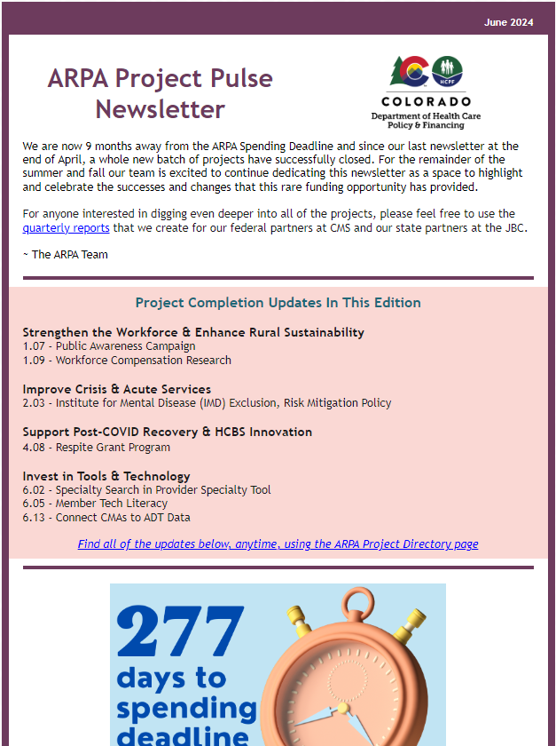 Thumbnail of the June 2024 Edition of the ARPA Project Pulse Newsletter