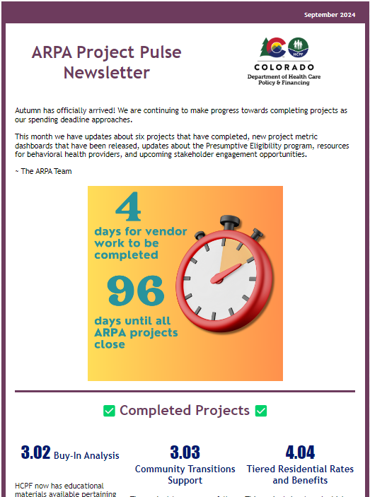 Thumbnail of the September 2024 Edition of the ARPA Project Pulse Newsletter