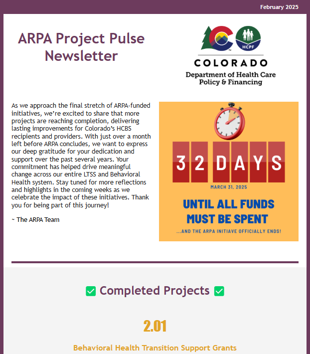 Thumbnail of the February 2025 Edition of the ARPA Project Pulse Newsletter