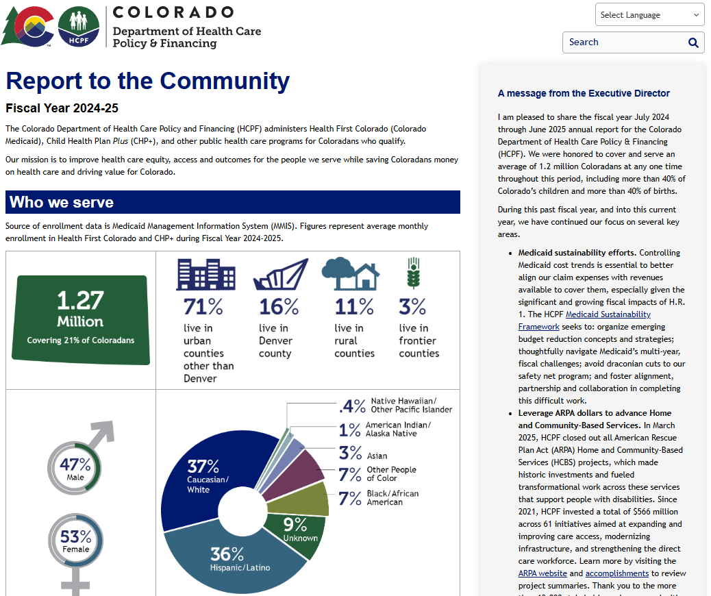 HCPF 2024-2025 Annual Report to the Community