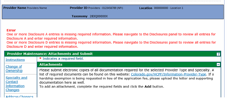 Disclosure error