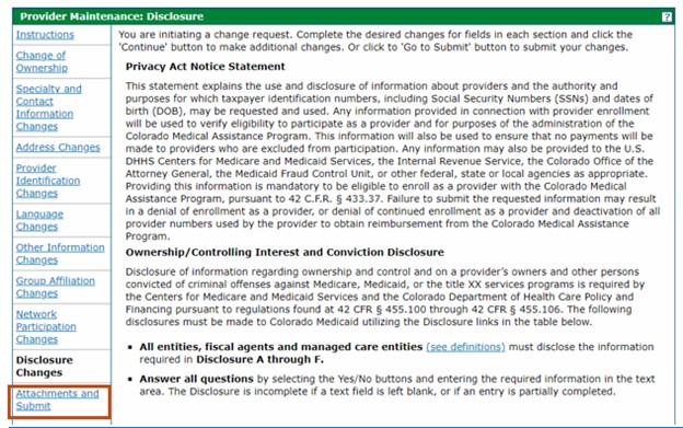 Disclosure panel with Attachments and Submit circled