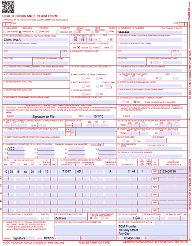Child - Single Date of Service - Home TCM