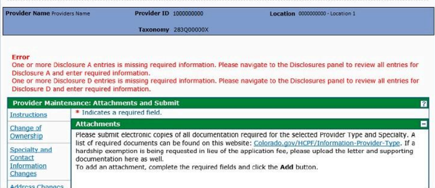 Disclosure Error