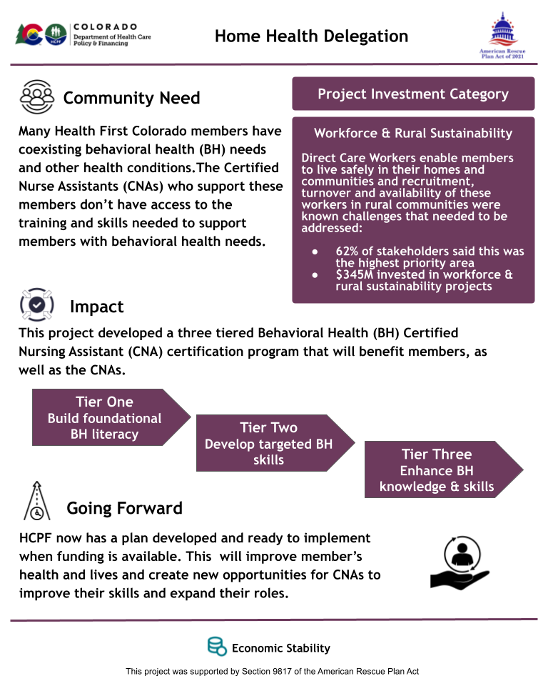 Thumbnail of the project outcome summary for 1.08 - Home Health Delegation