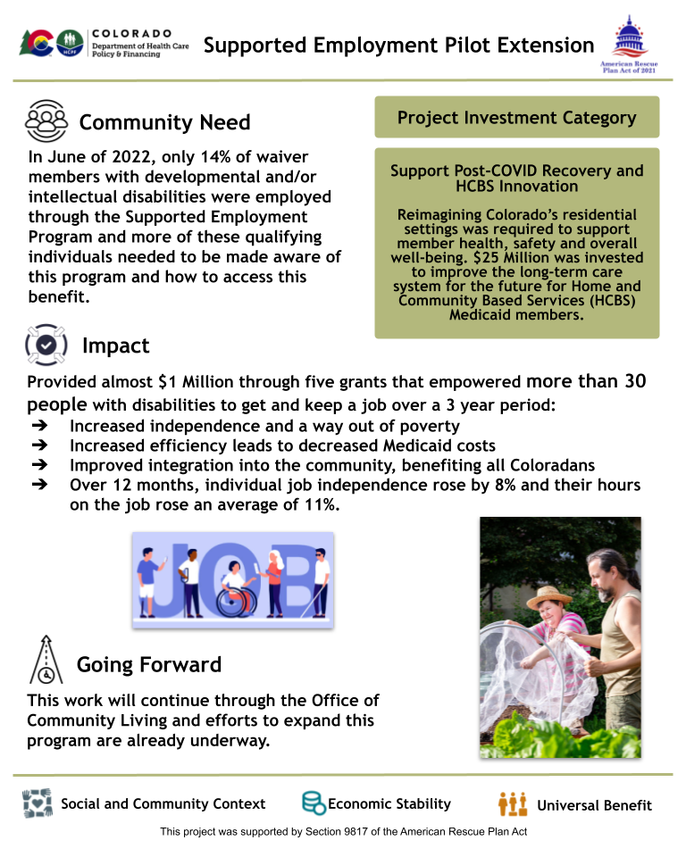 Thumbnail of the project outcome summary for 4.06 - Supported Employment Pilot Extension