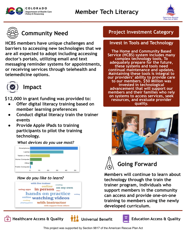Thumbnail of the project outcome summary for 6.05 - Member Tech Literacy