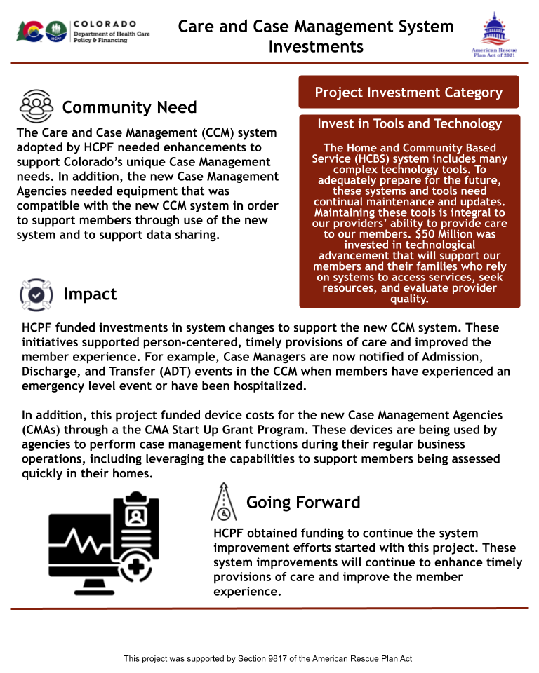 Thumbnail of the project outcome summary for 6.08 - Care & Case Management System Investments