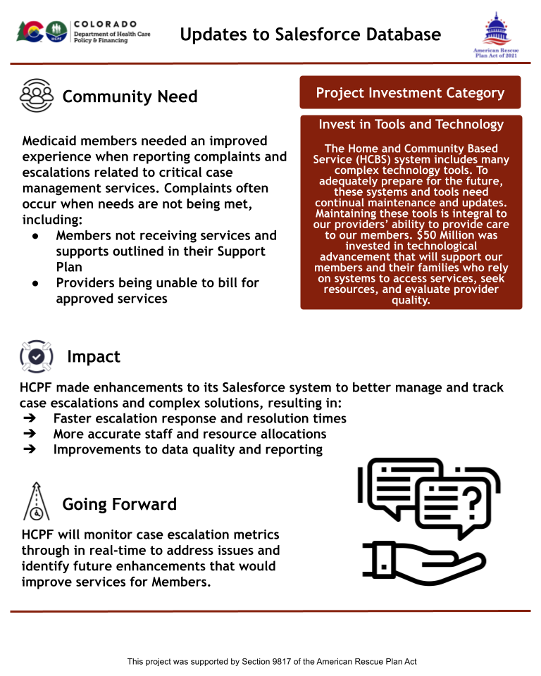 Thumbnail of the project outcome summary for 6.09 - Updates to Salesforce Database