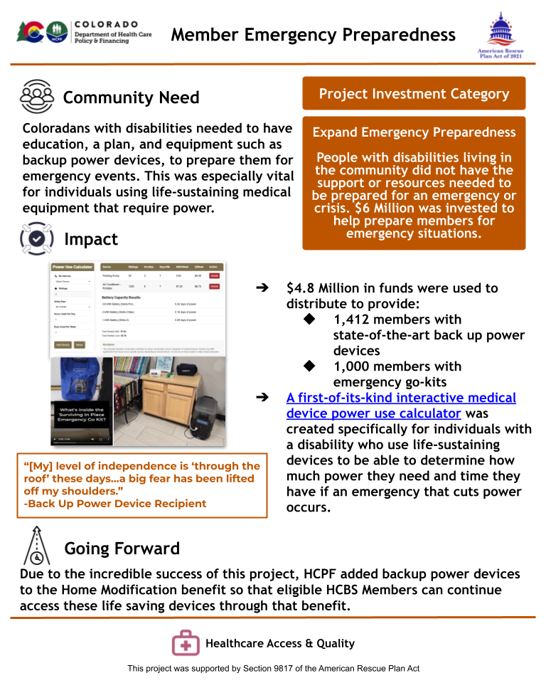 Thumbnail of the project outcome summary for 7.02 - Member Emergency Preparedness