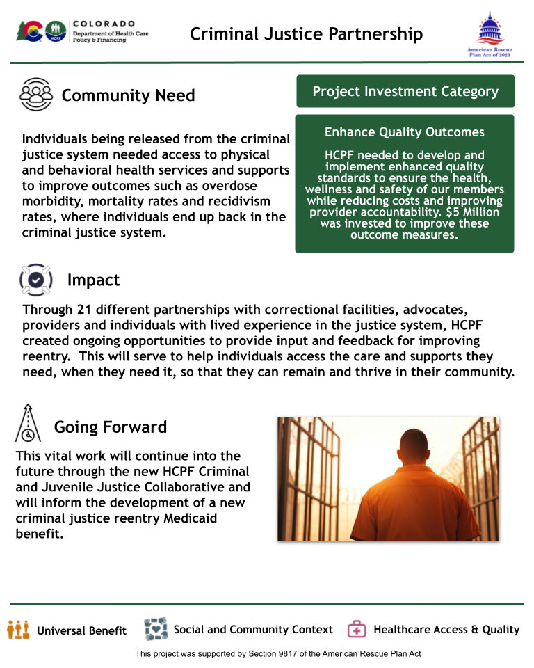 Thumbnail of the project outcome summary for 8.10 - Criminal Justice Partnership