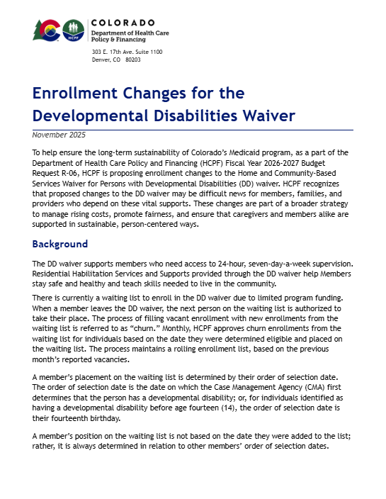 Thumbnail of DD Enrollment Change Fact Sheet