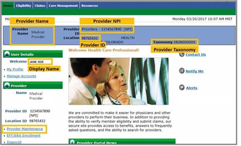screen shot of home page with descriptions