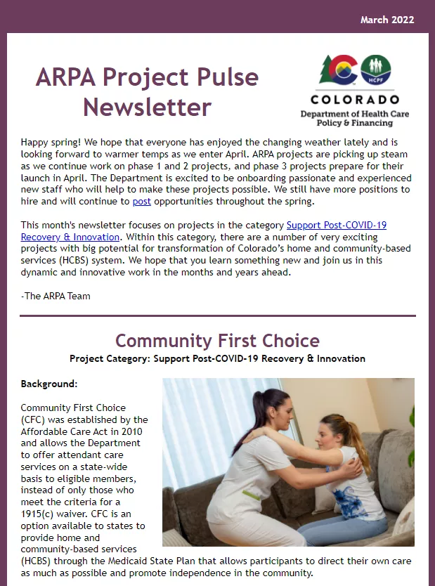 Thumbnail of the March 2022 Edition of the ARPA Project Pulse Newsletter