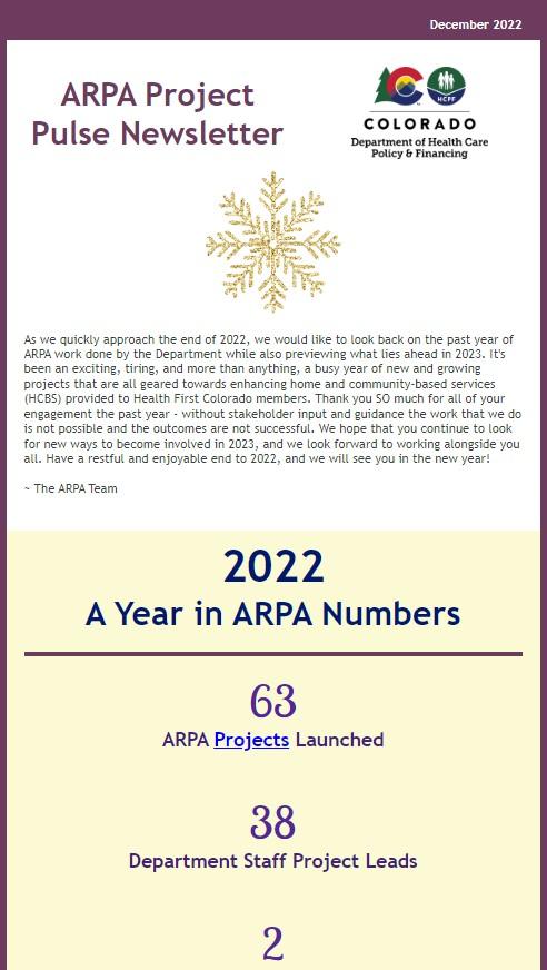 Thumbnail of the December 2022 Edition of the ARPA Project Pulse Newsletter