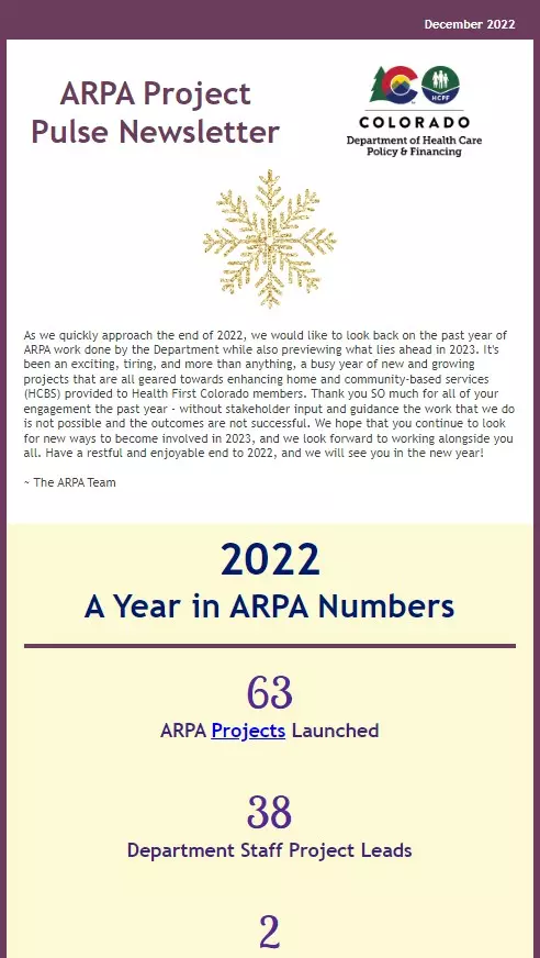Thumbnail of the December 2022 Edition of the ARPA Project Pulse Newsletter